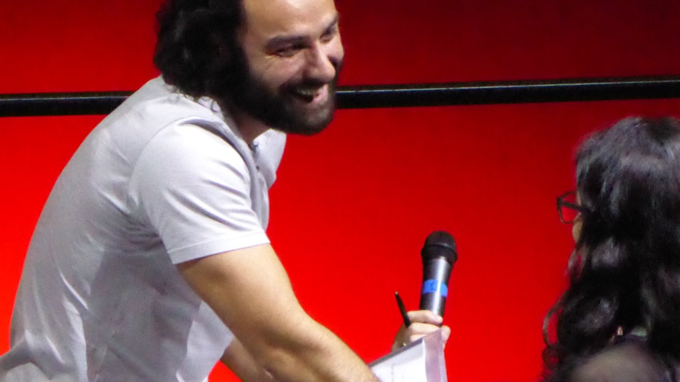 (An image of myself and Aidan Turner, who plays Ross Poldark, at the BFI Festival in London.)